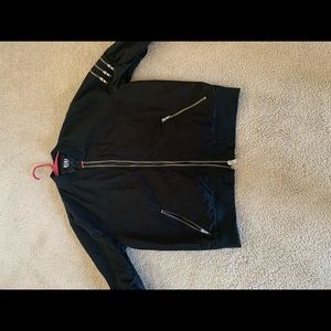 Bomber Jacket Sz L worn once black zipper accents